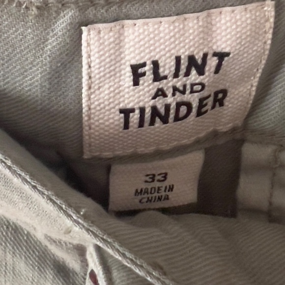 FLINT & TINDER straight fit cotton linen pants men's size 33x32 green casual - Picture 4 of 8